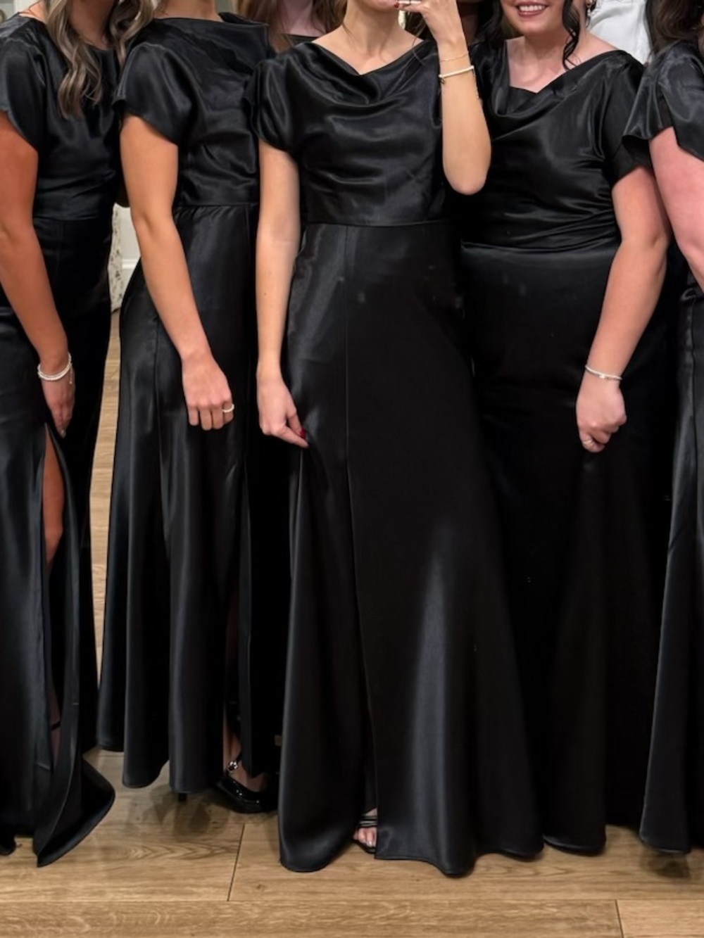 AW Bridal Black Bridesmaid Dress US 2 Formal Wedding Maxi